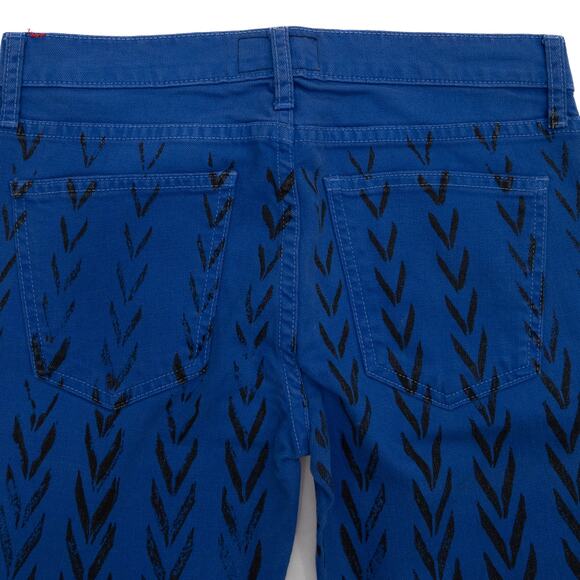 Current/Elliott The Ankle Skinny Cobalt Blue Chevron Jeans Size 29 - Picture 7 of 11